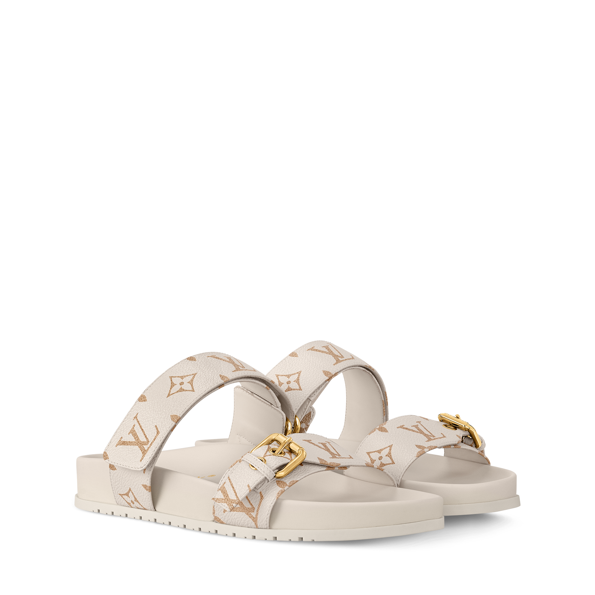 Louis Vuitton Beige Flat Mules